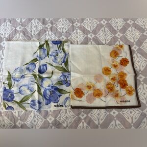 Renoma U.P Floral Handkerchief / Neckerchief  Set